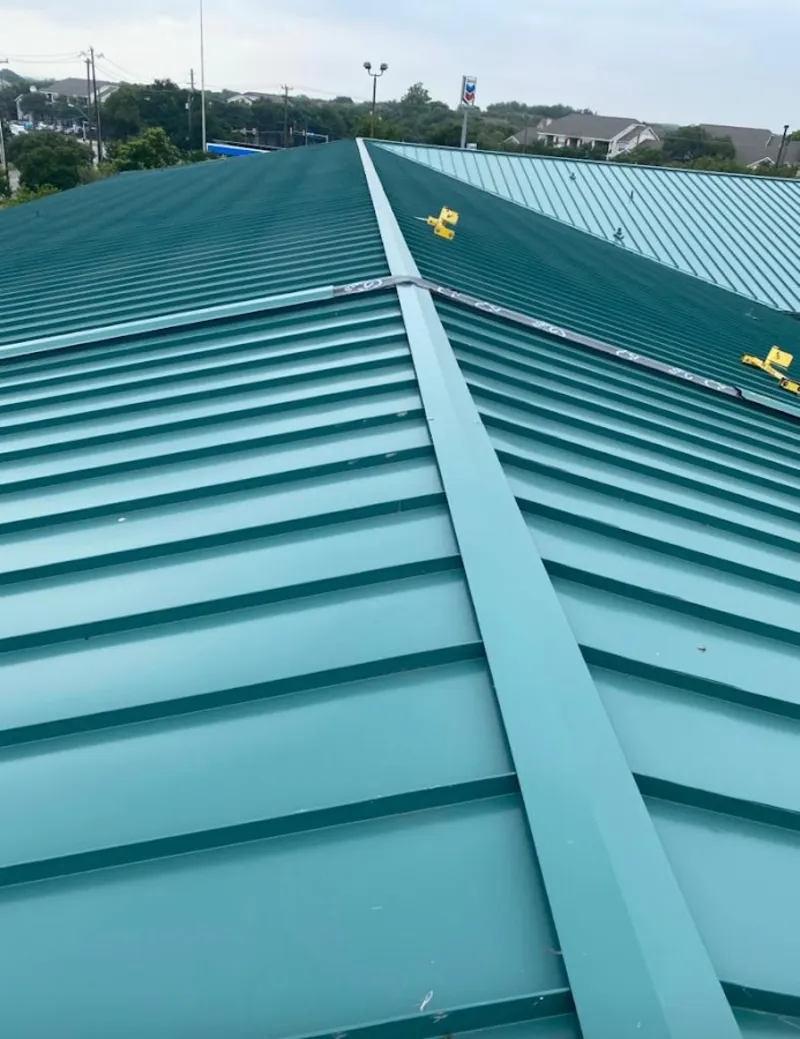 Green commercial metal roof ridge and valley for Metal Roof Repair in New Holland